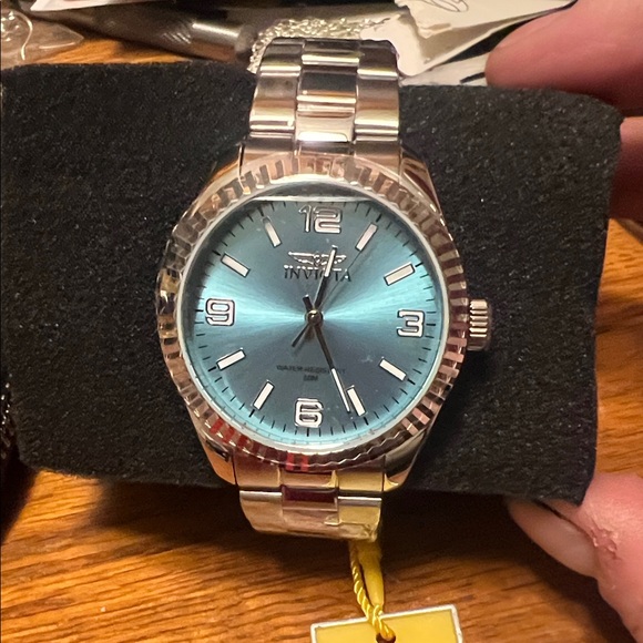 Invicta Silver Watch with Blue Dial